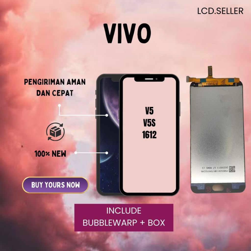 LCD FULLSET TOUCHSCREEN VIVO VIVO V5 / V5S / VIVO 1612 ORI