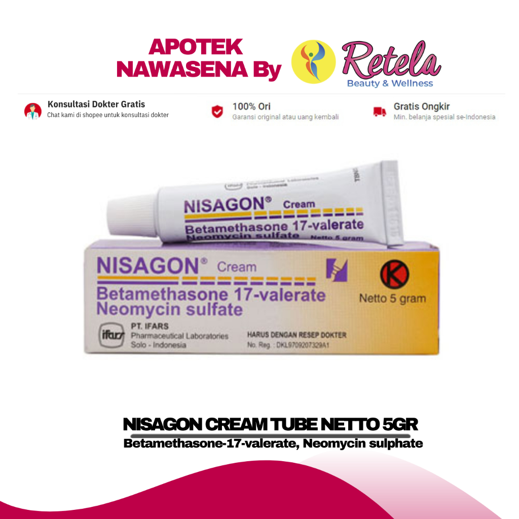 NISAGON CREAM 5GR (Betamethasone-17-valerate 0.1%, Neomycin sulphate 0.5% )