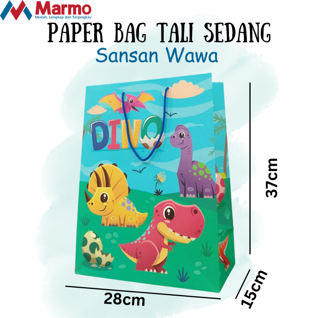 

Sansan Wawa Paper Bag Tali Kantong Kertas Kado Motif Ukuran Sedang 37cm X 28cm X 15cm