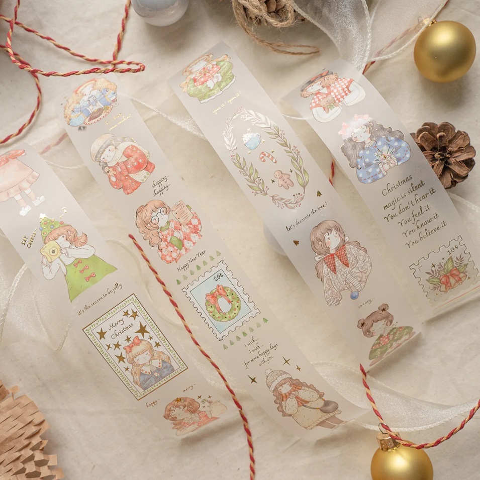 

Qiara Gold Foil Merry Merry PET Tape Sticker Sample