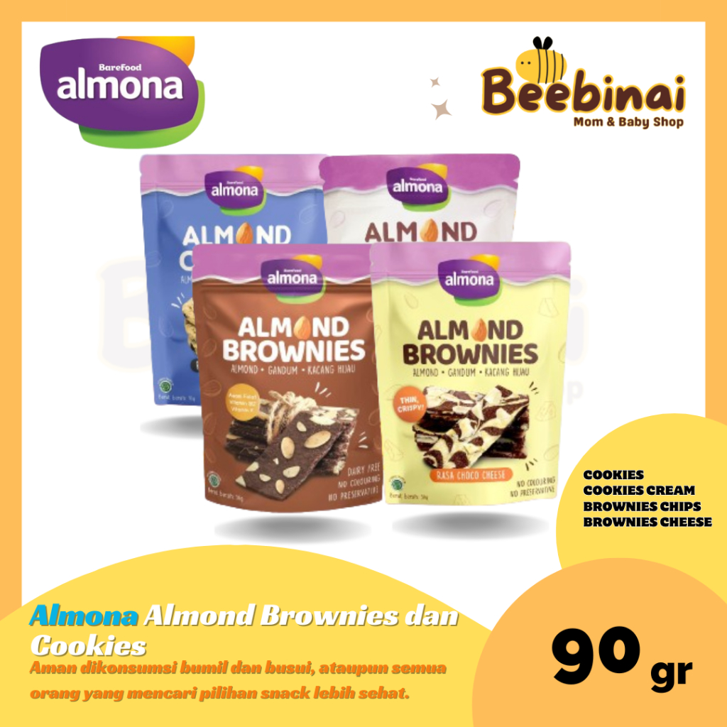 

Beebinai - Almona Almond Brownies dan Cookies Snack Sehat / No Preservative / No Coloring