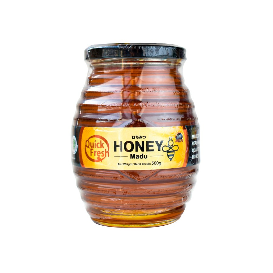 

Madu Asli Quick Fresh kemasan botol besar 500gr Pure Honey Halal Bpom