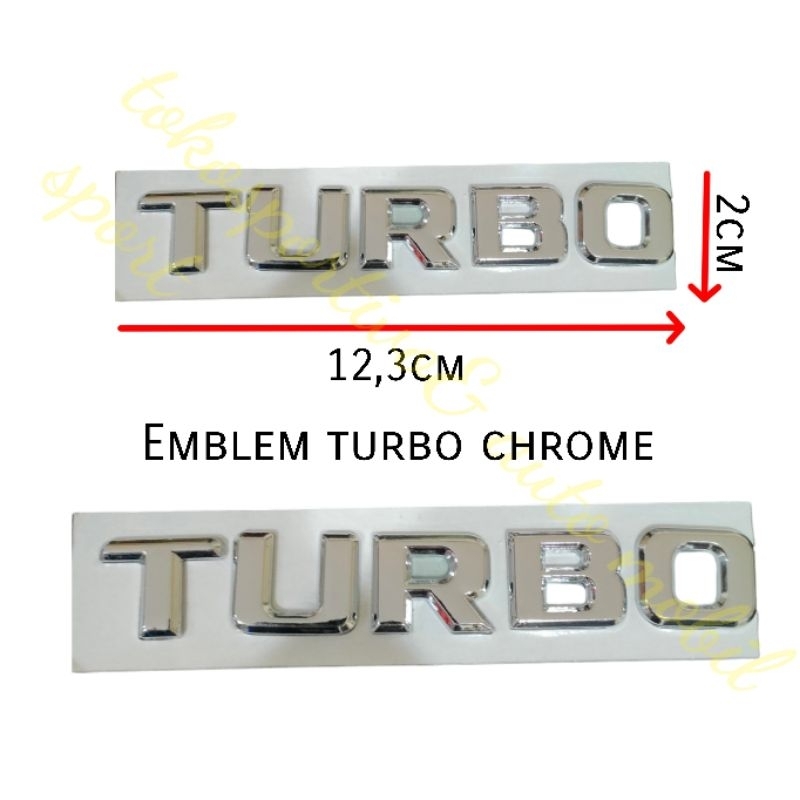 EmbLem logo Lambang Huruf stiker tulisan Turbo chrome universaL mobil