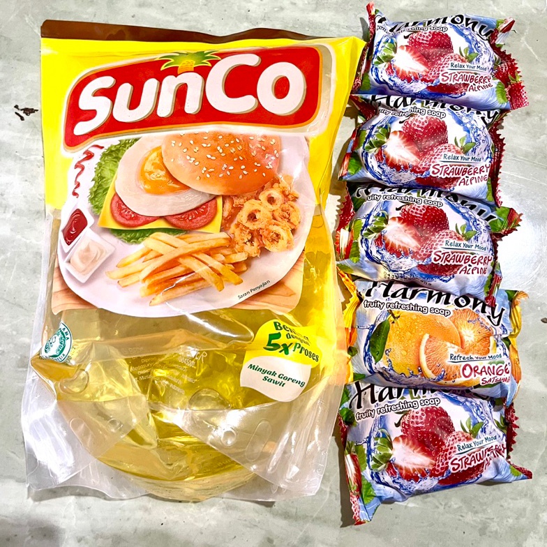 

[☪N56<] MINYAK GORENG SUNCO 2L +sabun hrmony 5pcs/3pcs Shinzuii/Chasback 10rb JATIM Out of Trend
