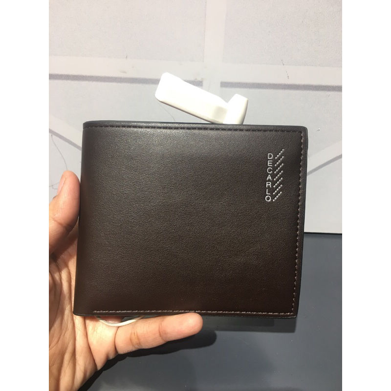 dompet DECARLO 80%kulit(2 slot, tempat kartu,free box)