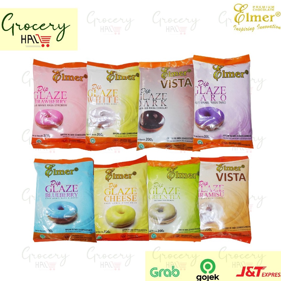 

FTVMB ELMER DIP GLAZE 200 GR [ dark choco / tiramisu / cheese / strawberry / milk / greentea / taro ] bqbuz