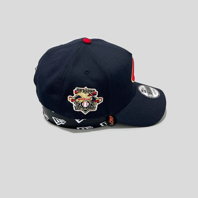 TOPI NEW ERA ORIGINAL A FRAME AL THROWBACK CLEVELAND INDIANS NAVY RED