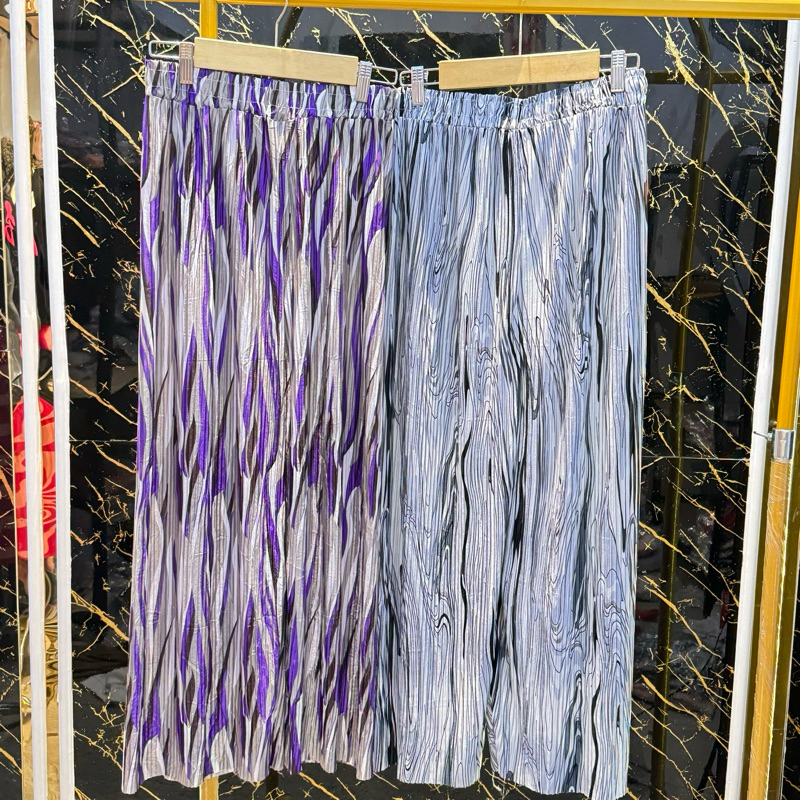 [ READY STOCK ] celana kulot motif plisket import bangkok | celana kulow wanita bangkok | jasti bang