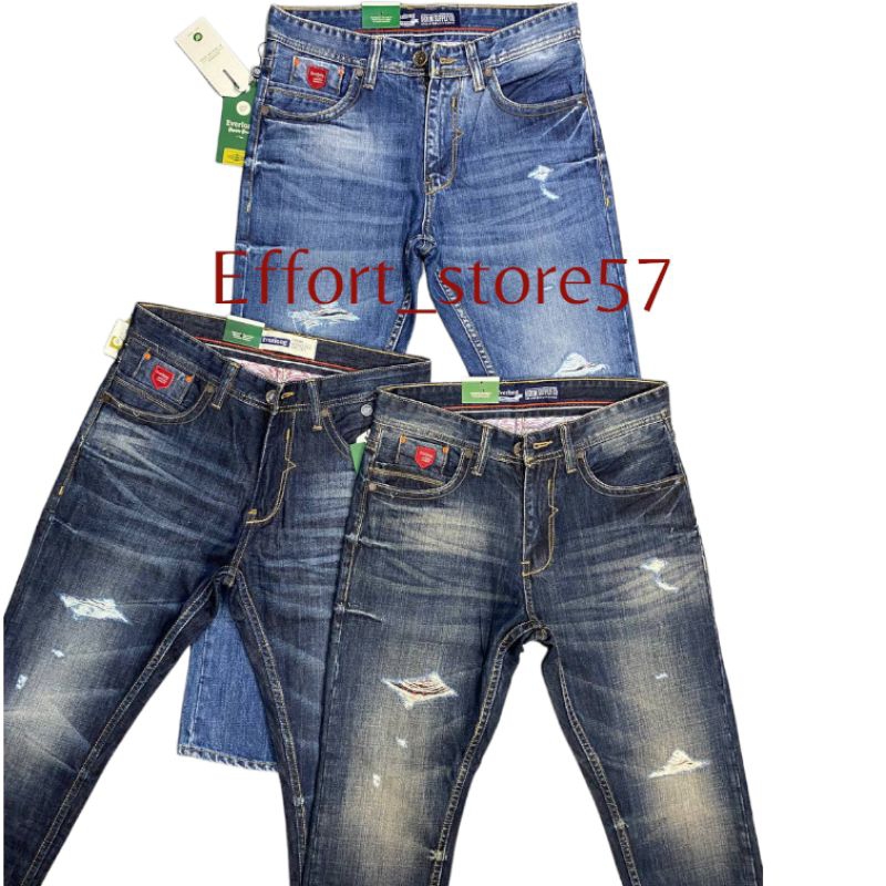 Celana Jeans Sobek Pria Original Merek Everlong Size 28-38 Quaility Celana Cardinal