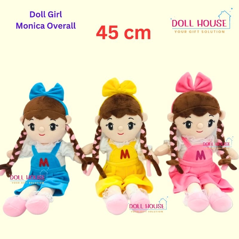 Boneka Girl Monica Overall / Boneka Anak Perempuan Kepang / Boneka Seulgi Doll Girl Monica Overall