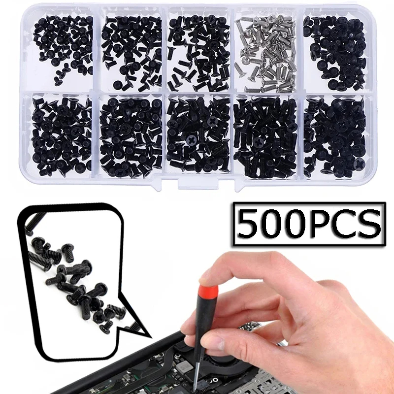 500pcs M2 M2.5 M3 Baut Laptop Notebook Repair Screw Kit HDD SATA