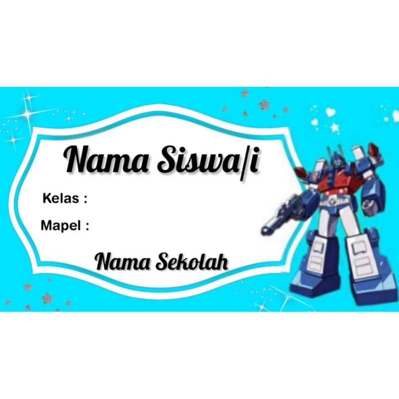 

STIKER LABEL BUKU SEKOLAH MOTIF TRANSFORMER