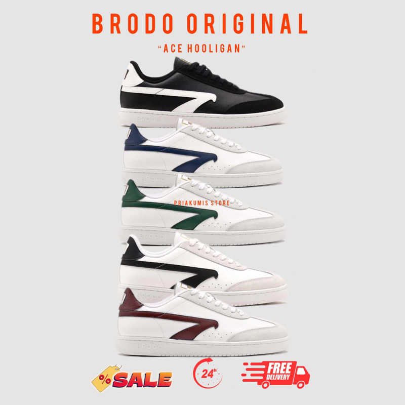 BRODO Official Ace Hooligan - Sepatu Brodo | Sepatu Sneakers | Sepatu Putih | Sneakers | Sepatu Kuli