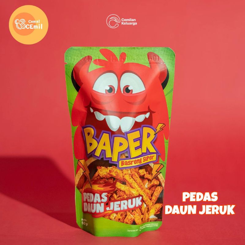 

CEMAL CEMIL - BAPER BASRENG SUPER PEDAS DAUN JERUK (50g) JAJANAN KEKINIAN PEDAS GURIH RENYAH