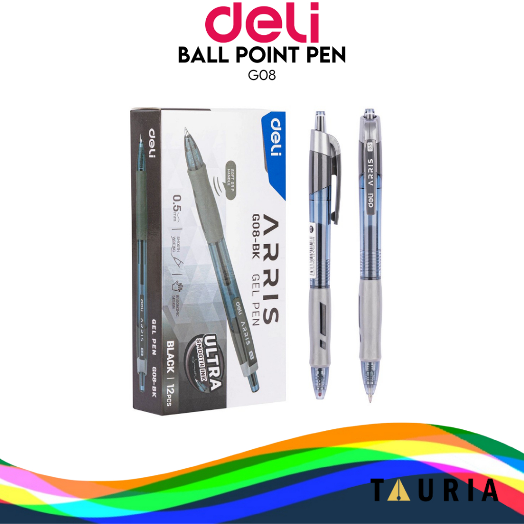 

Deli Gel Pen Pulpen Gel Retractable Tinta Hitam 0.5mm G08