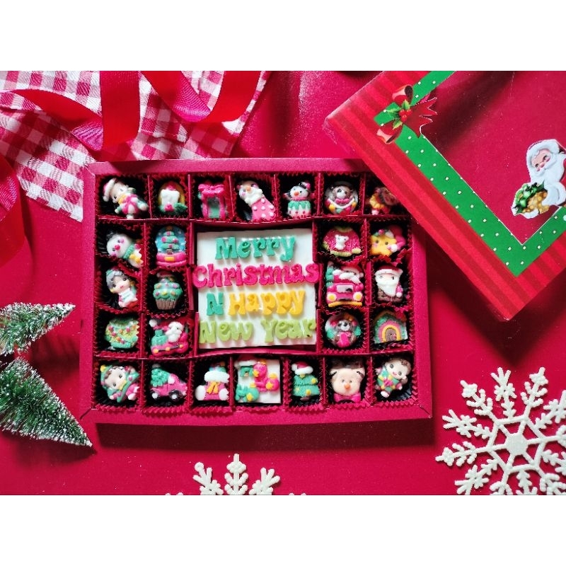 

kado coklat xmas S35 coklat karakter ornamen Natal hampers coklat Merry Christmas