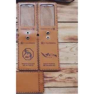 

Id Card Holder Kulit Asli Model Flip Magnet Lipat, Name Tag Id Card Kulit Custom