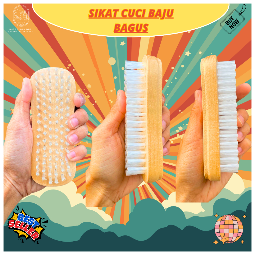 BAGUS - SIKAT BAJU KAYU MERK BAGUS SIKAT CUCI PAKAIAN SERBAGUNA BULU LEMBUT TYPE 930