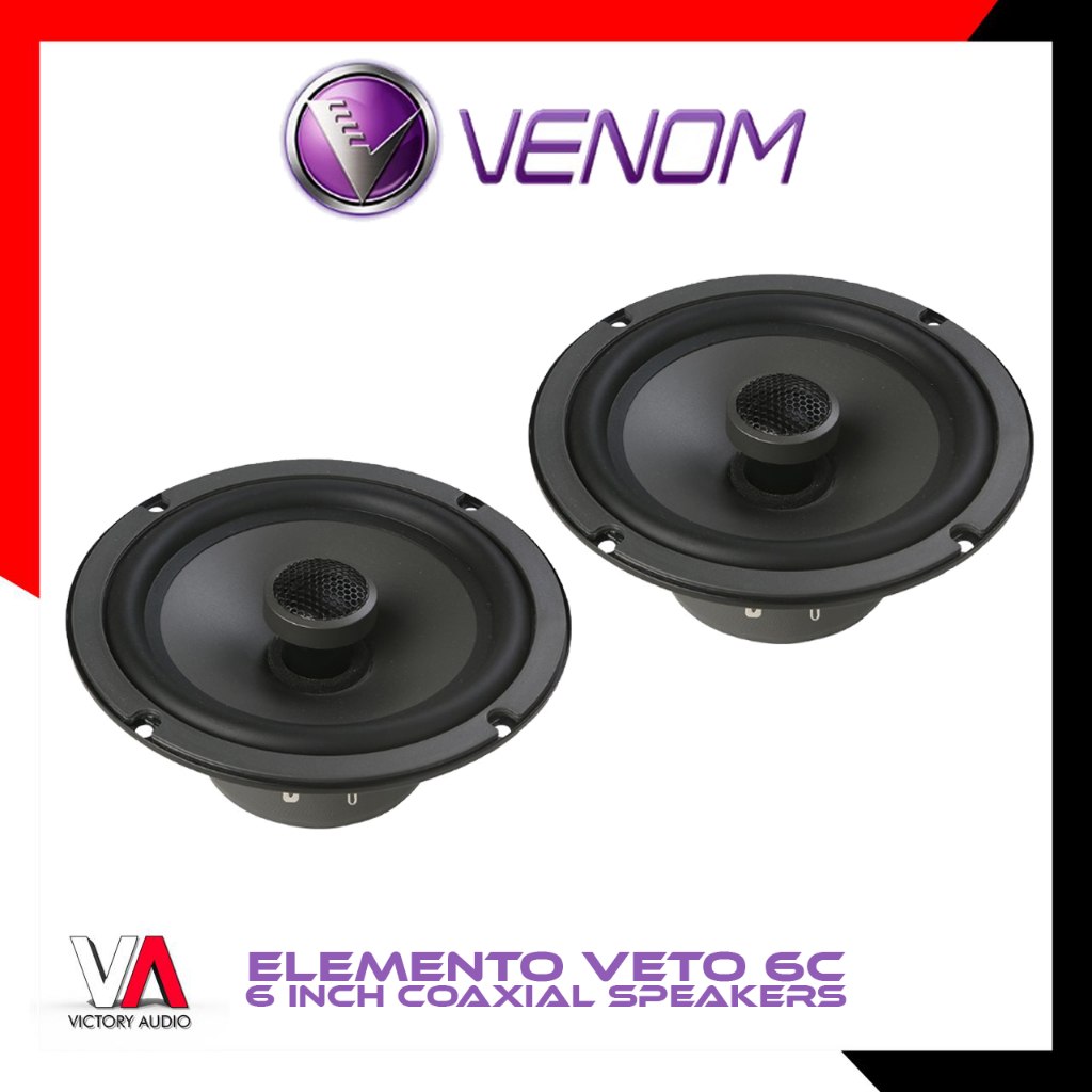 Speaker Coaxial 2-Way VENOM ELEMENTO VETO 6C Mid Bass 6 Inch Built in Tweeter 45 Watt RMS Power Hand