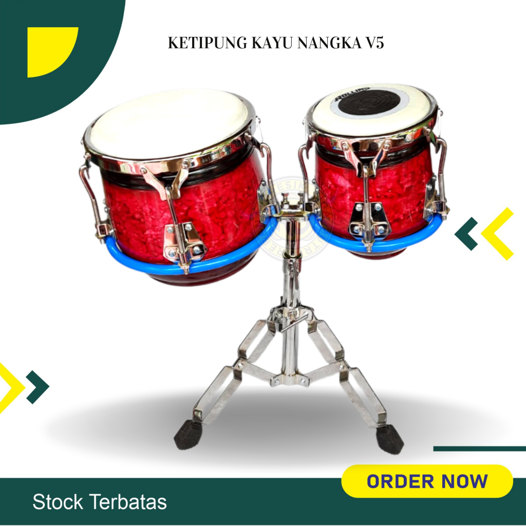 Gendang Ketipung Kualitas Super Kayu Nangka Satu Set Jagrak