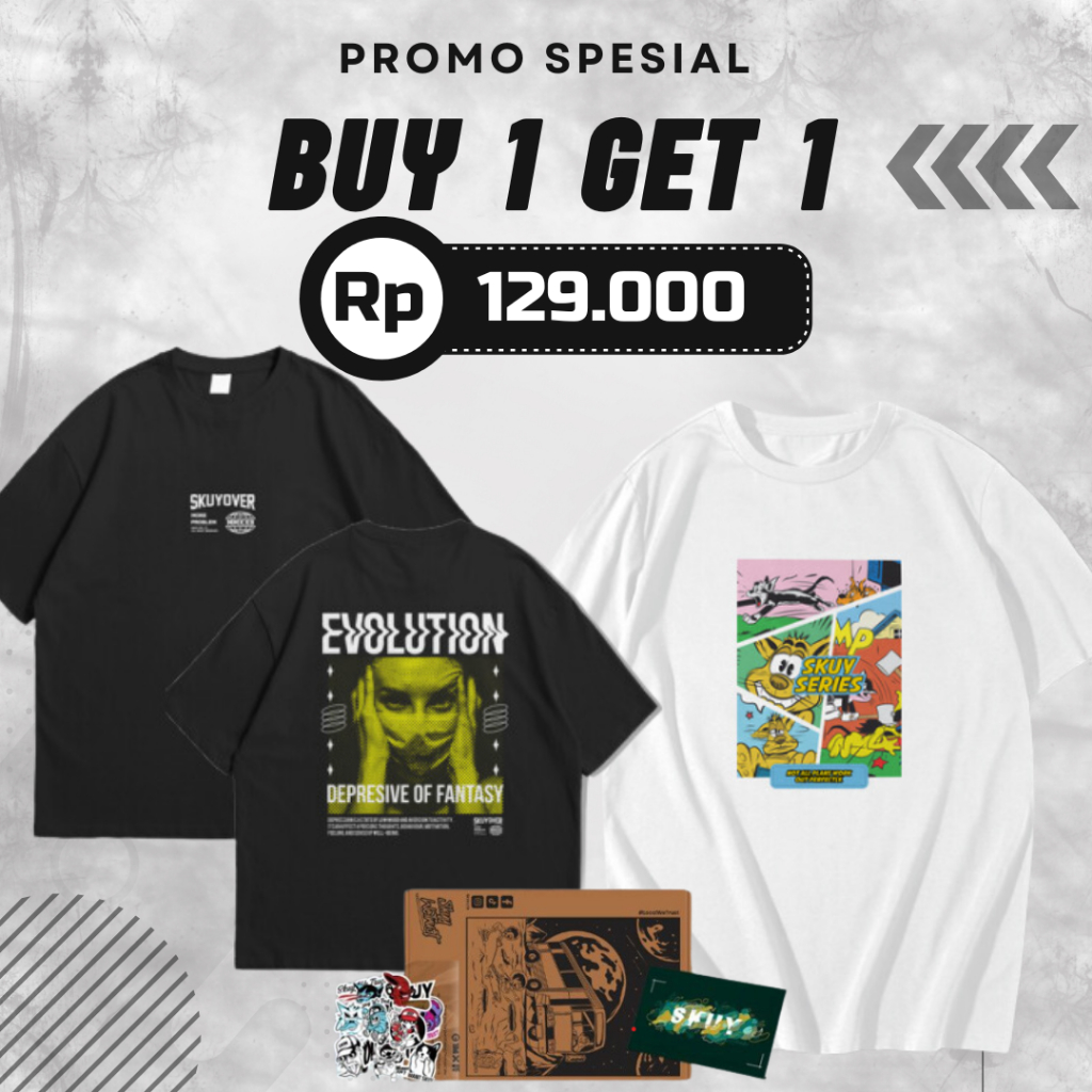 Kaos Murah Pria Buy 1 Get 1 | Baju Laki Laki Dewasa Kaos Distro Buy 1 Get 1| Kaos Promo Skuy.Ltd Buy