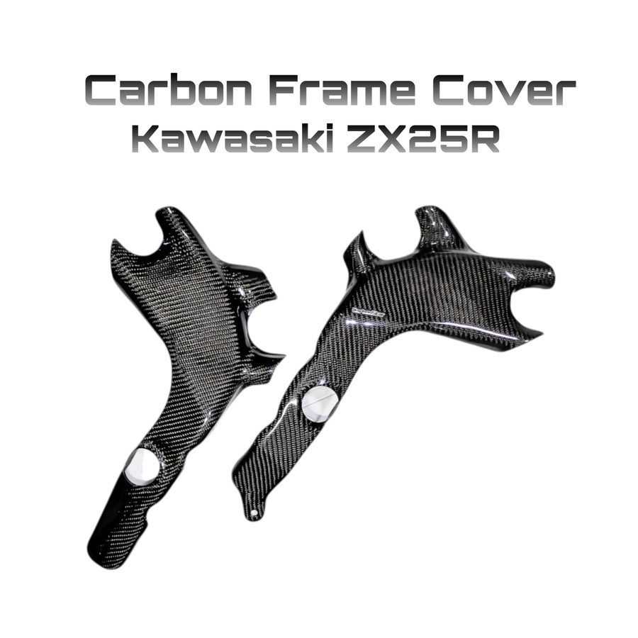 CarbonStar Carbon Frame Cover Rangka Motor Kawasaki ZX25R ZX4RR Modificazone Aksesoris Custom