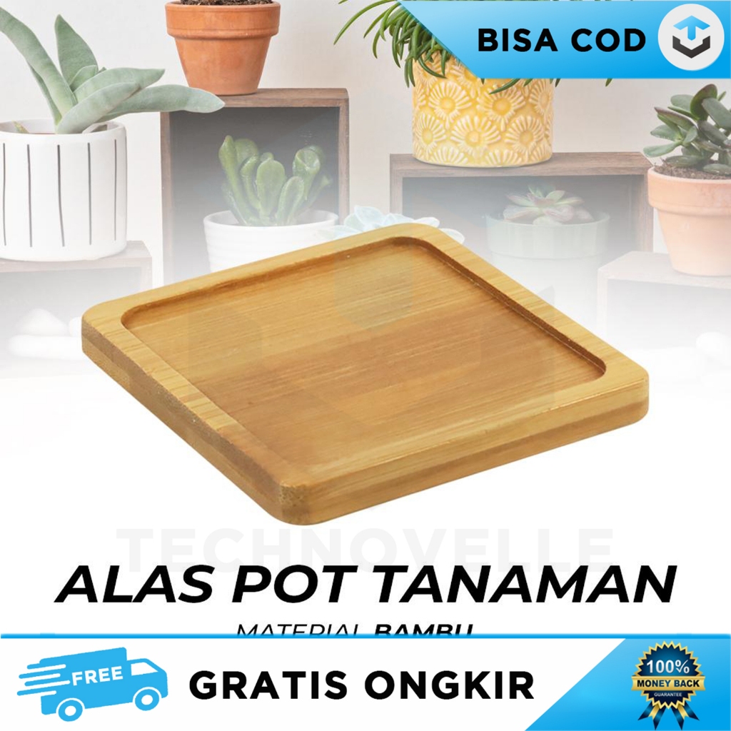 TATAKAN GELAS KAYU NAMPAN AESTHETIC ALAS TANAMAN BAMBU TRAY PERSEGI