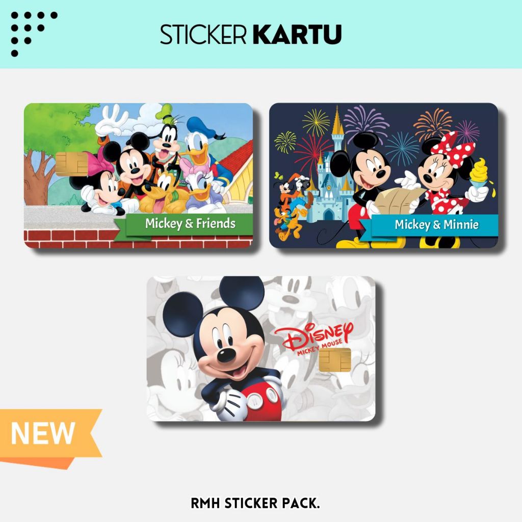 

Sticker Kartu ATM | Flazz | E-M0ney / Skin Card / Garskin Kartu || Tema Mickey Mouse