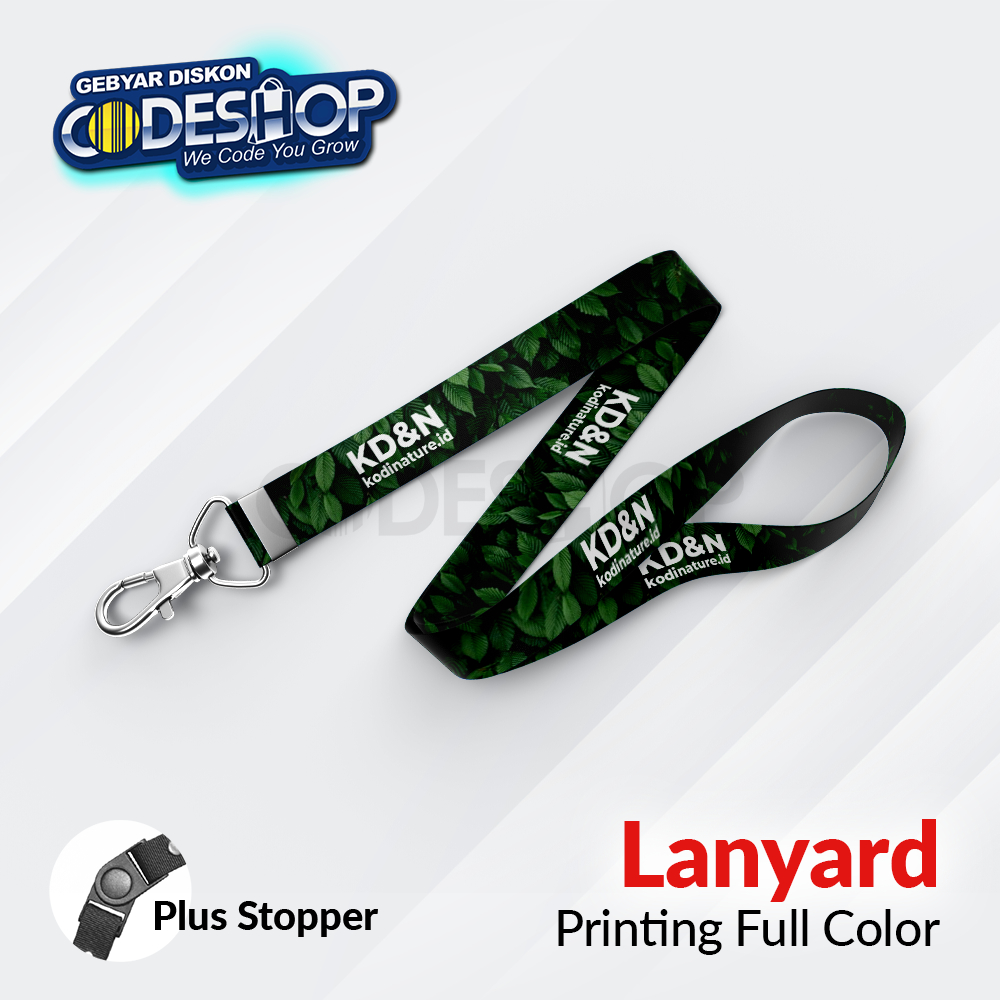 

Custom Tali Lanyard ID Card 90x2,5cm Polyester Printing Full Color Plus Stopper
