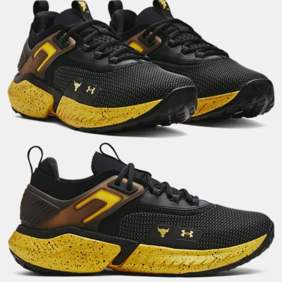 Sepatu under armour sneakers f premium black gold