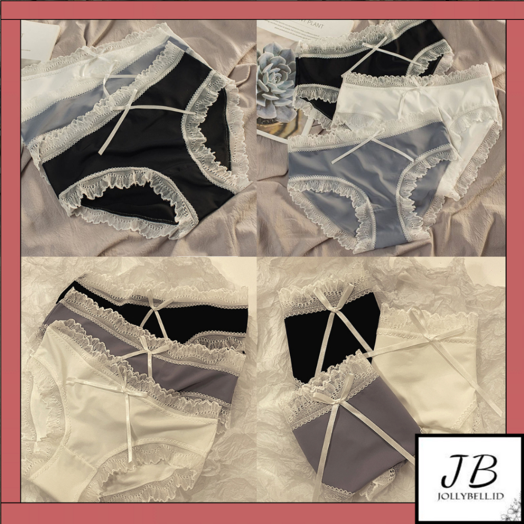 •Jollybell.id•CD1497 Celana Dalam Transparan Polos CD Seamles Pita Renda Underwear CD Motif Underwea