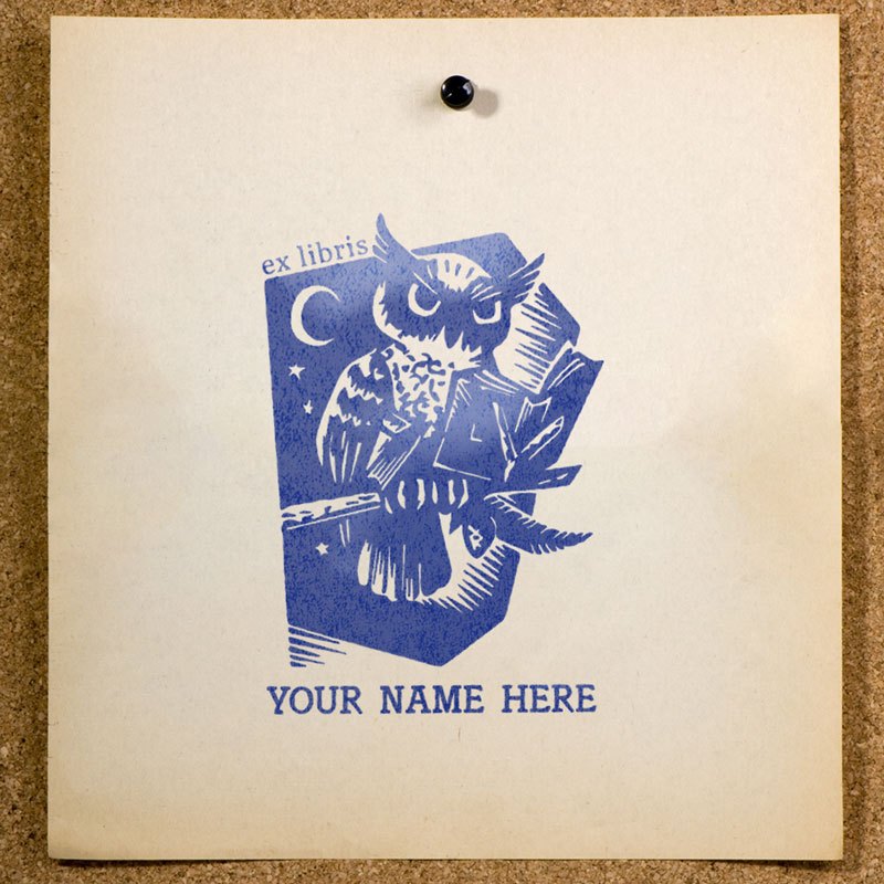 

Stempel Buku Ex Libris Custom Nama | Desain Burung Hantu Malam | SE-49 | Perpustakaan Pribadi