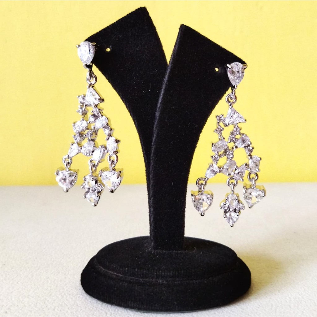 ANNYEONG HASEYO GIFT SHOP | Anting Perak Panjang | Silver Earrings | Titanium | Panjang 5 cm