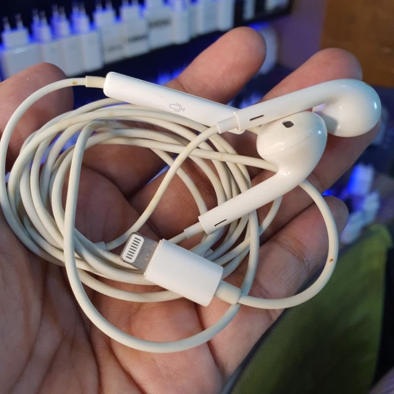 Headset IPH0NEE & IP4D Lightning Ori 100% Bawaan Hp 14 13 12 8 7 Xr Xs X Pro Max Exx Ibox Original B