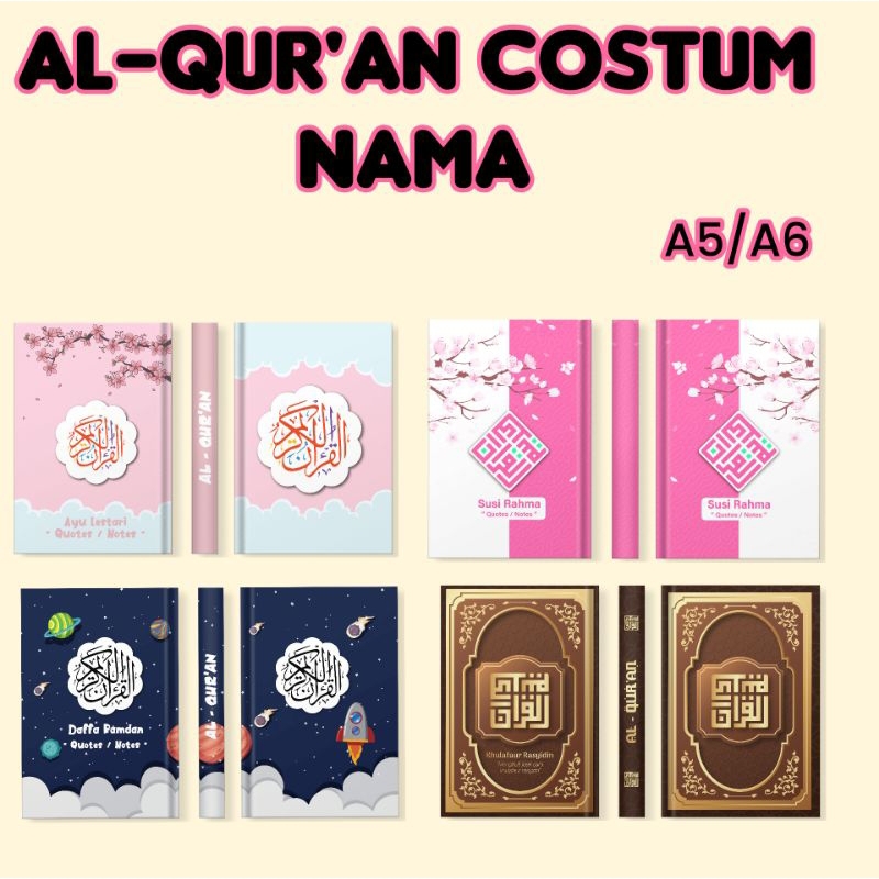 AL-Quran A5/A6 Costum Nama/Quran A5/A6 Terjemah Perkata/ALQuran Bisa tulis Nama