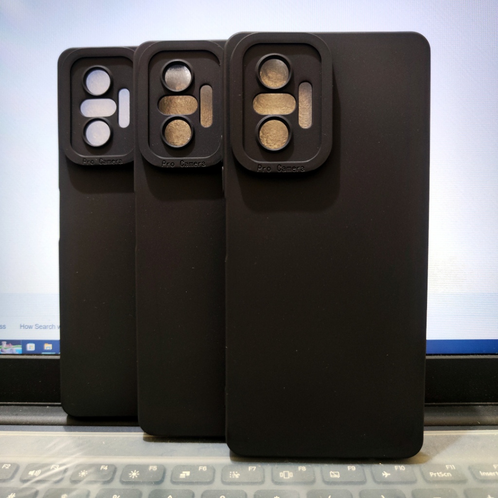 OFFICIAL Black matte softcase Xiaomi Redmi Note 10, Note 10S, Note 10 Pro silikon hitam solid