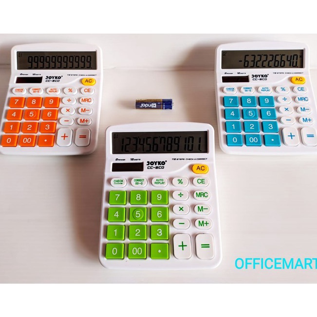 

Terupdate Kalkulator 12 Digits Joyko CC-8CO Check & Correct Colour Terbaru