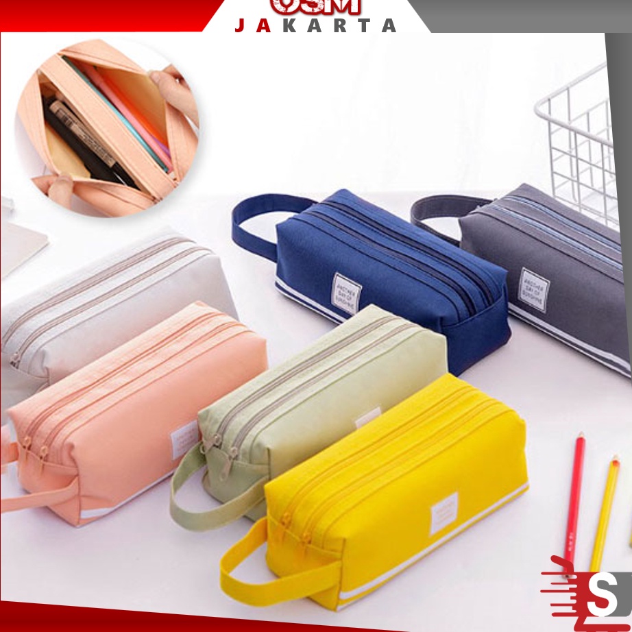 

Ready OSM JKT S5943 Kotak Pensil Dan Stationery Dual Zipper / Tempat Alat Tulis Perlengkapan Sekolah 2 Sisi / Kotak Pensil 2 Pouch ☊✵