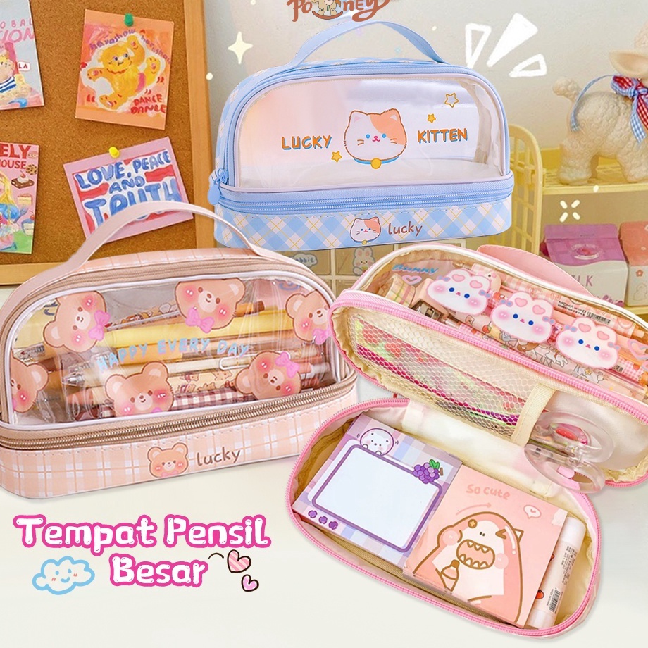 

Terkini Poney Tempat pensil anak besar pen case karakter Kotak pensil transparan Seller