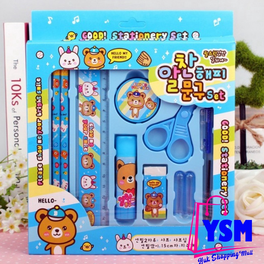 

Ready Stok YSM Paket Alat Tulis set 8in1 Stationery Set Study Set Anak Karakter Set Alat Tulis Anak TK Model Terkini