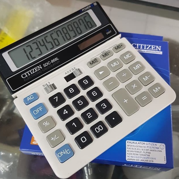 

Terkini Kalkulator 12 Digit / Calculator / Alat Hitung Citizen SDC 868L ➚➹✲