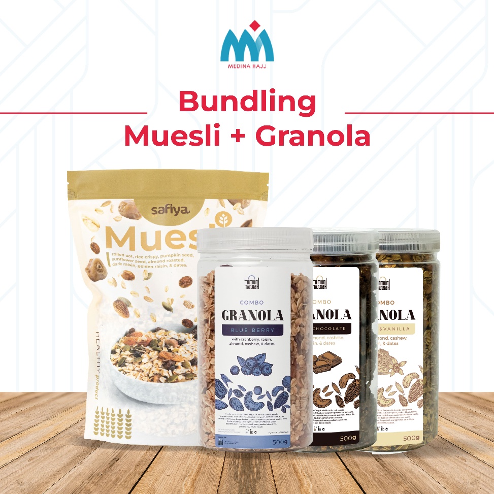

[✳S68>] [Paket Hemat] Special 2 IN 1 Muesli Safiya 500 gr + Granola Timur Tengah 500gr New Product