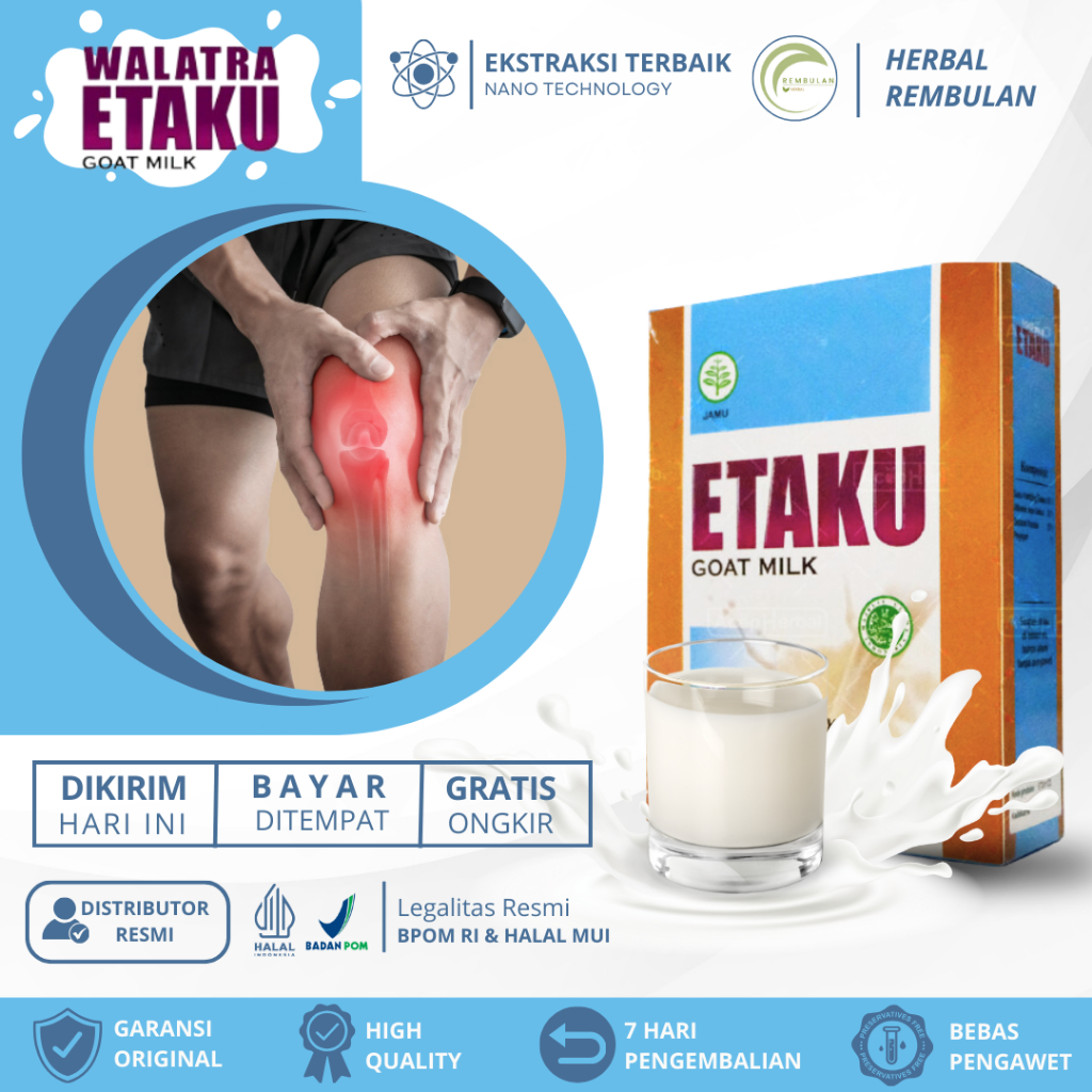 

Susu Kesehatan Sendi dan Tulang, Obat Nyeri Sendi Radang Sendi Kebas Kesemutan Saraf Kejepit Rematik Nyeri Otot Pengapuran Tulang & Sendi Sakit Pinggang Asam Urat Badan Sakit Pegal Linu Suplemen Kesehatan Tulang Sendi Dari Susu Kambing Etawa Dengan Etaku