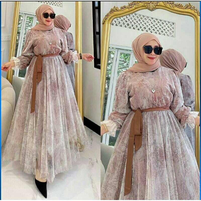TATAOS BANGKOK BY NILA LUCINTA LUNA DRESS GAMIS TUTU MEWAH TILE 4LAPIS FLARE FORMAL IMPORT FULL FURI