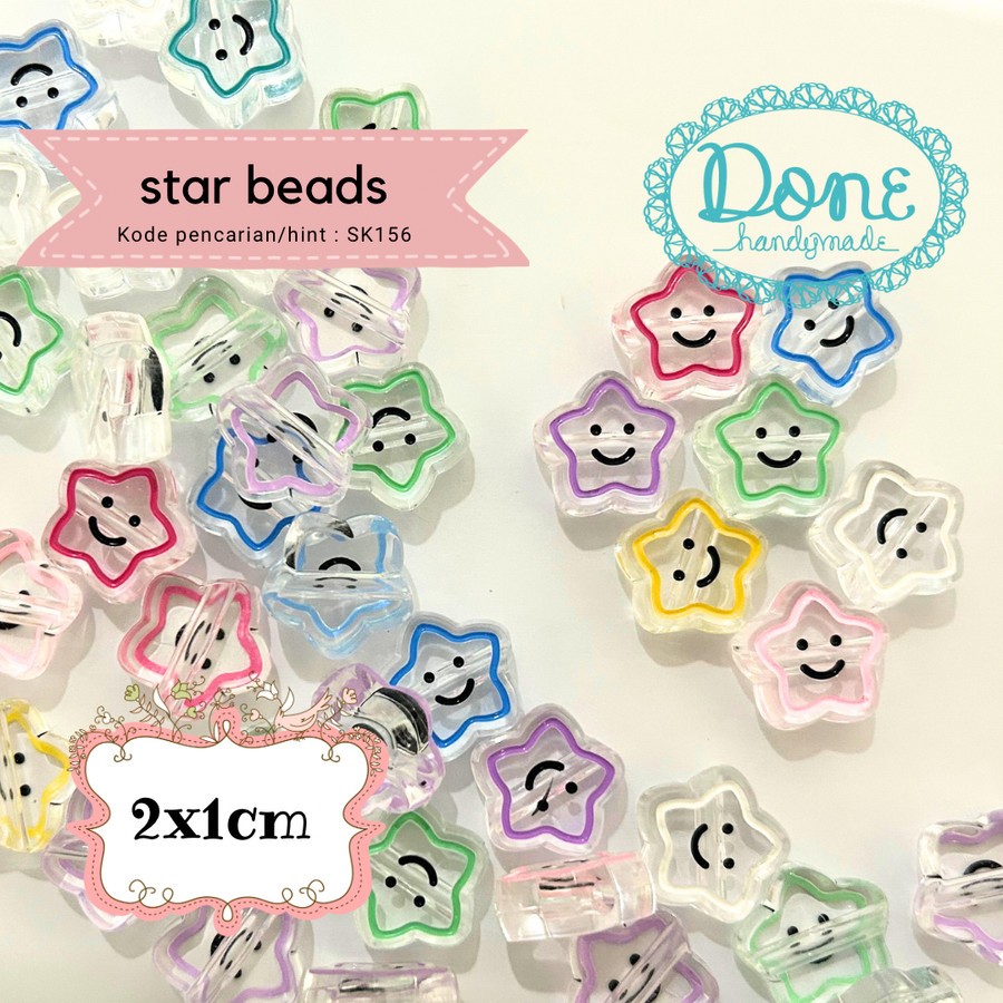 done handymade manik bintang smile star beads sk156