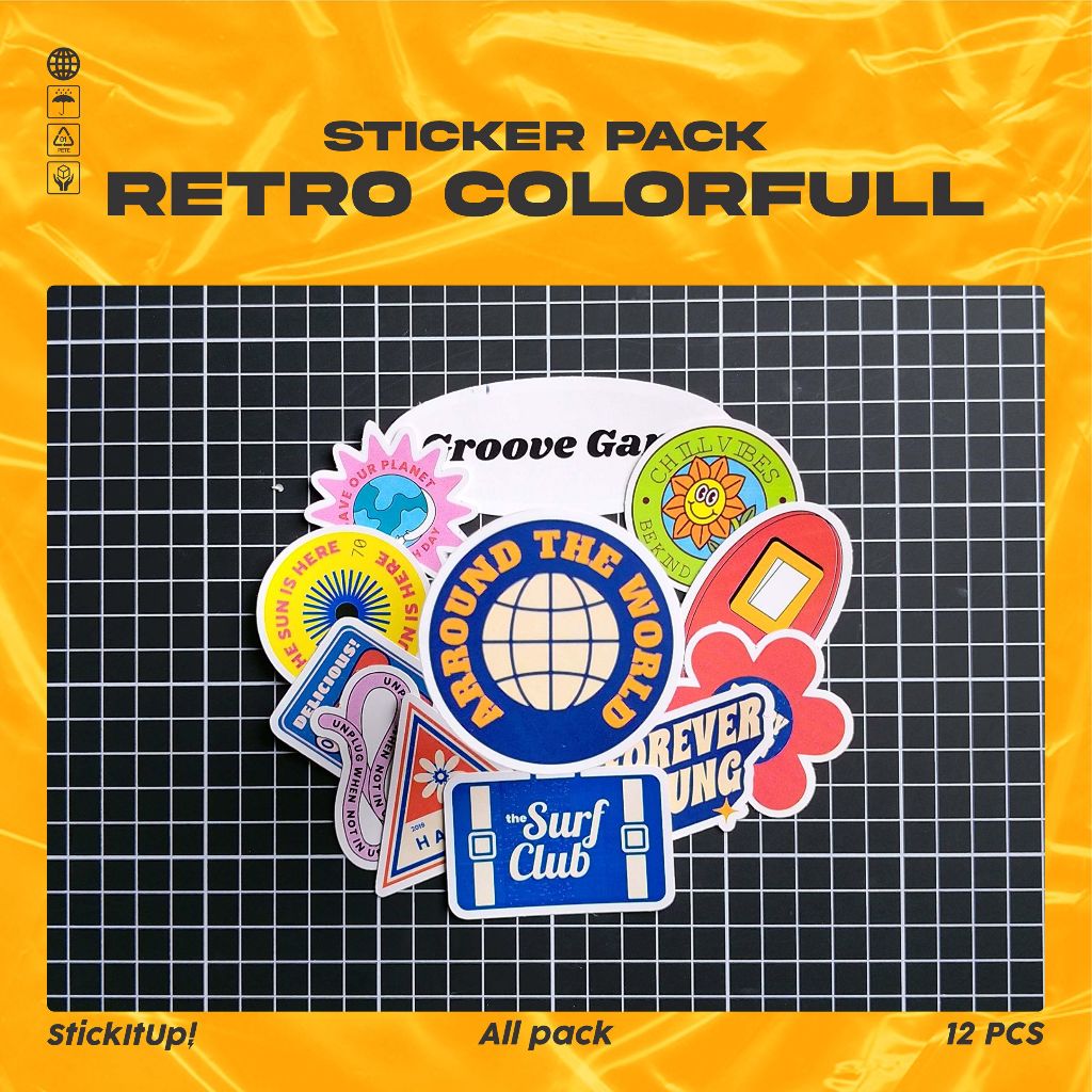

COD✨ StickItUp Stiker Pack Grafiti Retro Colorfull Keren Untuk Koper Laptop Skateboard
