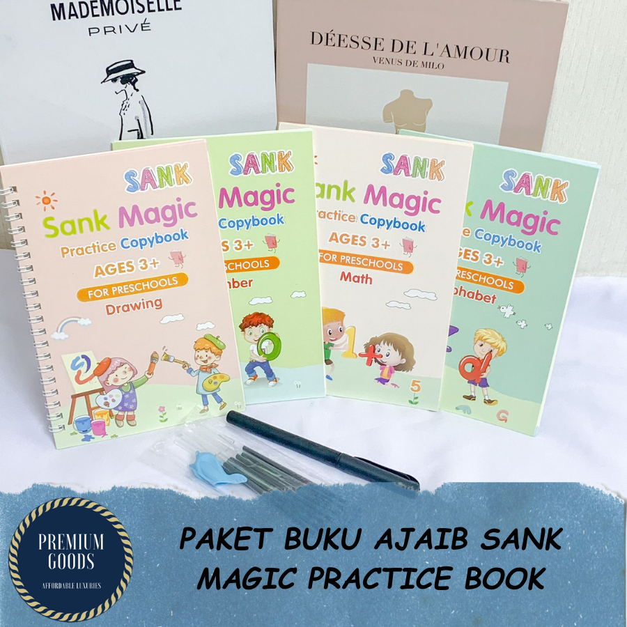 

1 SET ISI 4 BUKU + PULPEN DAN REFIL PAKET BUKU AJAIB SANK MAGIC PRACTICE BOOK / BUKU BELAJAR LATIHAN MENULIS DAN MEMBACA UNTUK ANAK ANAK PAKET LENGKAP DAN TERMURAH