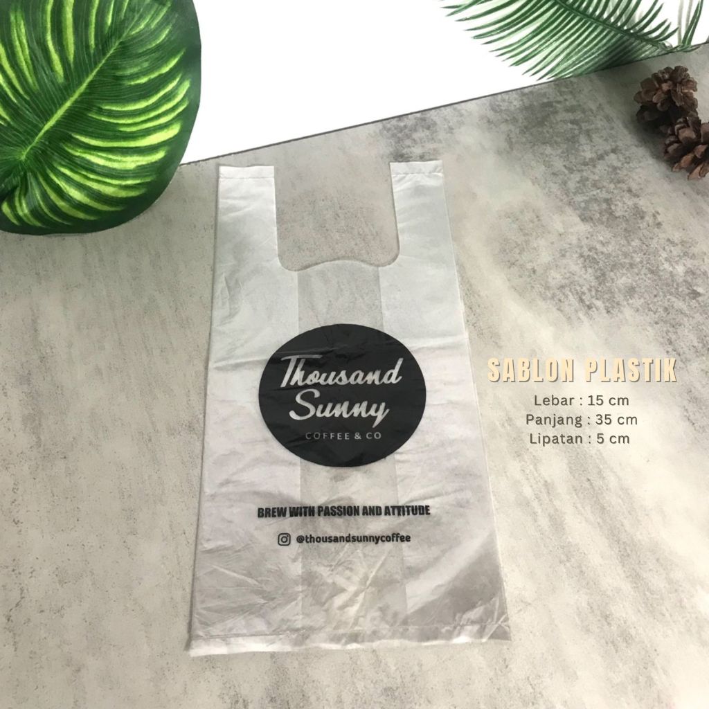 Sablon Kantong Plastik Bening HD / PE uk 15 Murah - 1000 pcs