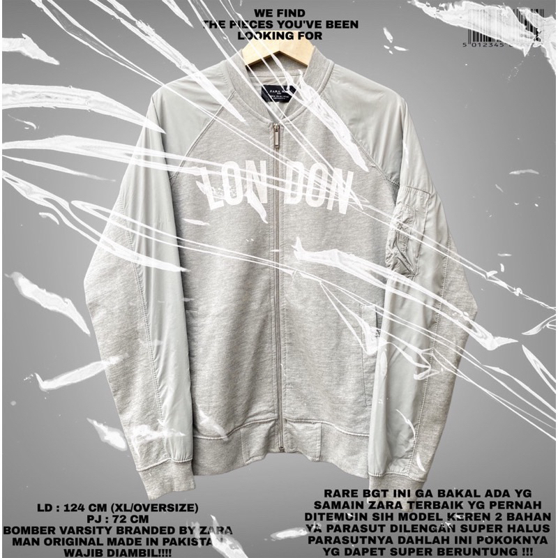 ZARA/ZARA MAN ORIGINAL/BOMBER ZARA/VARSITY ZARA/ZARA ORIGINAL/SWEATER CREWNECK ZARA/IMPORT SWEATER/I