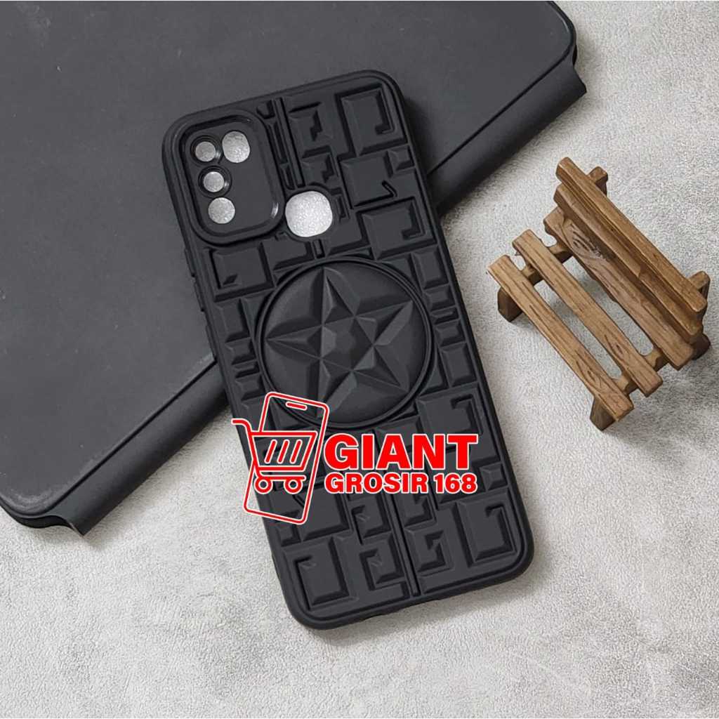 Infinix Hot 11 Play Case Motif 3D Star Macaron Black Infinix Hot 11 Play